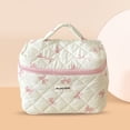thumbnail image 5 of Yibooy Cute Bow Makeup Bag Cotton Quilted Cosmetic Bag Toiletry Bag for Women (Pink L), 5 of 6