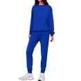 thumbnail image 2 of CIENVNSTG Womens 2 Piece Sweatsuit Trendy Two Piece Tracksuit Long Sleeve and Pants Lounge Set Athletic Tracksuit Royal Blue M, 2 of 6