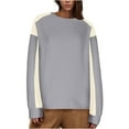 thumbnail image 4 of biudgviw Sweatshirt for Women Casual Loose Long Sleeve Round Neck Oversized Tops Color Block Fall Fashion Clothes, 4 of 7