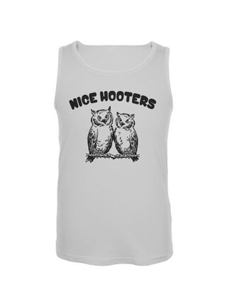 Hooters Women's Tank and Shorts Set Pink and White with Hootie the Owl Size  Small 