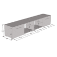 thumbnail image 3 of Moon TV Stand for TVs up to 90", Modern High Gloss 81" Entertainment Center, TV Media Console with Storage Cabinets and LED Lights, 3 of 3