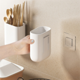 thumbnail image 4 of SHIMELE Wall Mounted Storage Box, No Drilling, ABS, White, for Bathroom Organizing, Comb Makeup Brush Toothbrush Toothpaste Holder, 1pc, 4 of 6