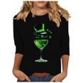 thumbnail image 2 of Meichang Chemises pour Femmes Joyeuse Fête de la Saint-Patrick Hauts T-Shirts Graphiques Porte-Bonheur Manches 3/4 Chandails Décontractés à Col Rond Hauts Irlandais Porte-Bonheur, 2 of 4
