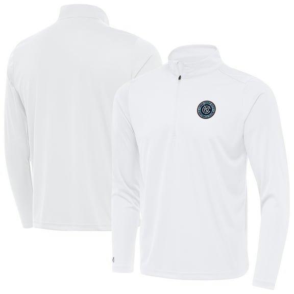 Men's-Antigua  White New York City FC Tribute Quarter-Zip Top