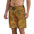 thumbnail image 2 of Disketp Men'S Swim Trunks Hawaiian Breathable Surf Beach Swimsuits Mesh Lining Beach Shorts With Pockets-Vintage Map, 2 of 9
