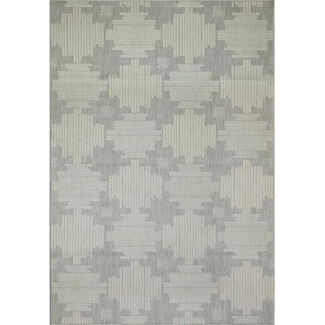 Dynamic Rugs VL7111644109 7 ft. 10 in. x 10 ft. Villa 1644 Rectangle Contemporary Area Rug - 109 Light Grey & Silver