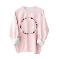 thumbnail image 2 of DDAPJ pyju Light Pink Sweatshirt for Women Letter Graphic Pullover Tops Valentine's Day Teen Girls Crewneck Long Sleeve Drop Shoulder Sweatshirts Fashion Gift Ideas Pink S, 2 of 5