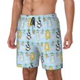 thumbnail image 1 of Balery Cartoon Cat Bañador para hombre, shorts de playa de secado rápido con entrepierna y forro de compresión-Large, 1 of 6