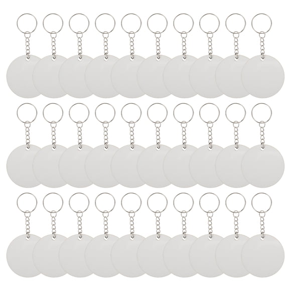 1 juego de etiquetas en blanco con borlas de transferencia térmica para llaveros, manualidades, decoración para colgar en el coche