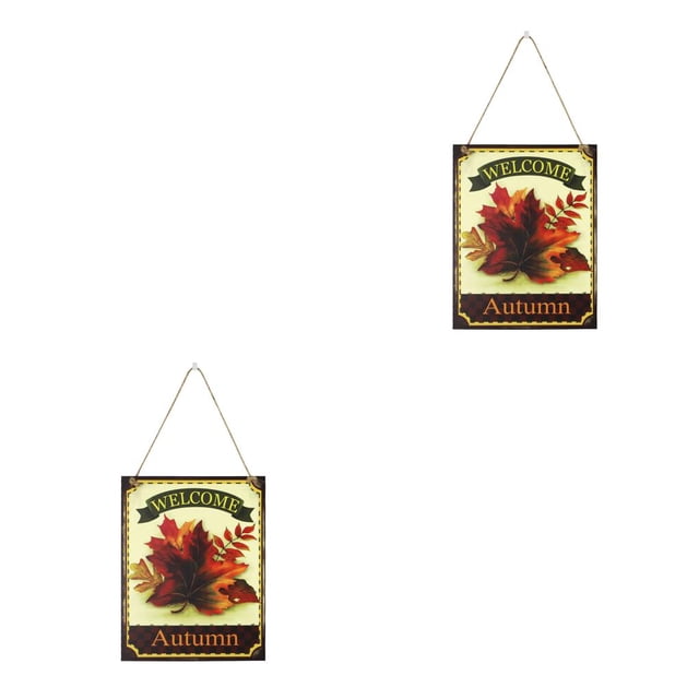 Toystoory Letrero de puerta de calabaza con temática de otoño, placa colgante para festival al aire libre, colgador de pared adorable de Type1 NO1