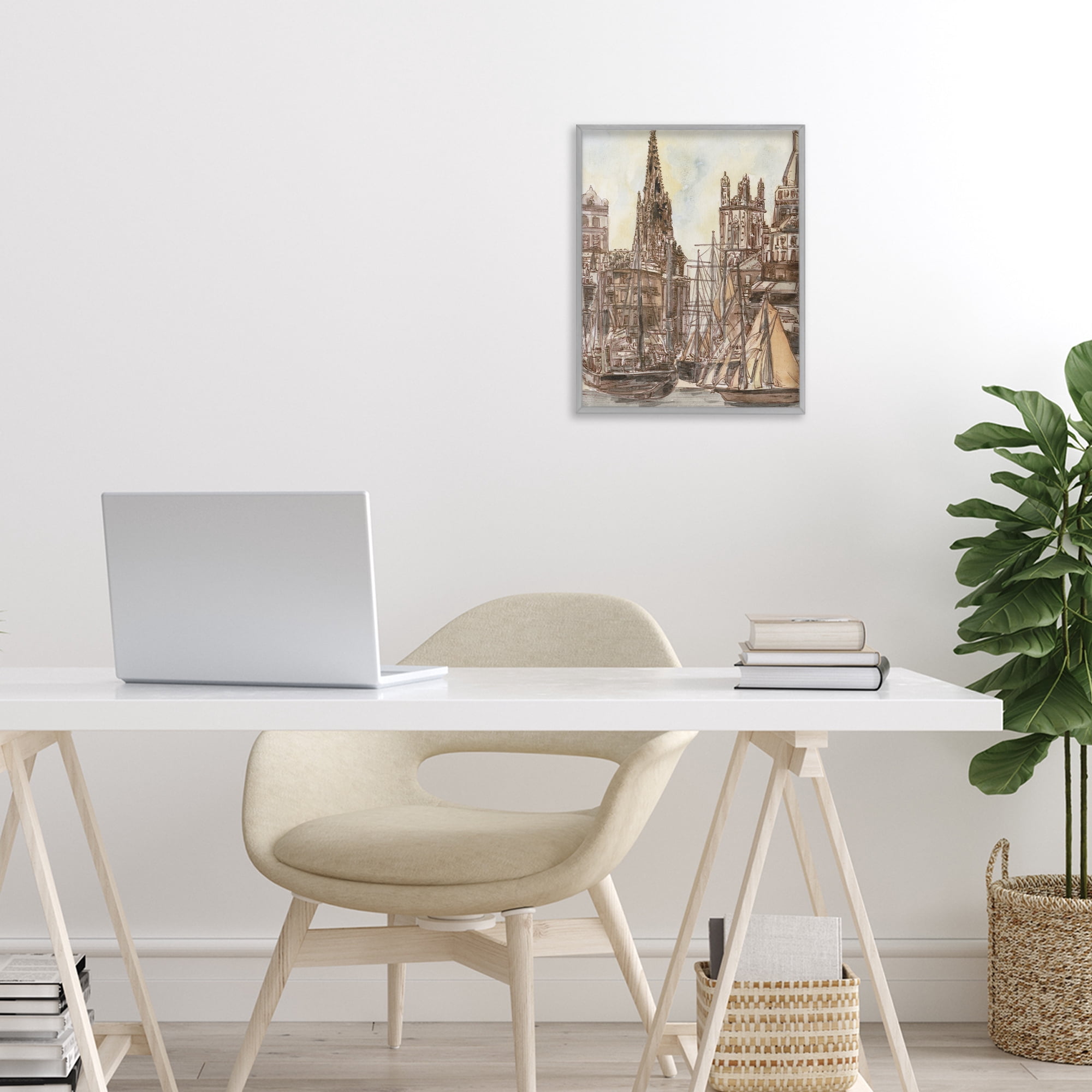 Stupell Industries Salted Remnants Harbor Gray Framed Giclee Art, design by Melissa Wang
