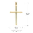 thumbnail image 3 of Ioka-14K Yellow Gold Classic Cross Pendant with 1.5mm Singapore Chain Chain Necklace - 16", 3 of 4