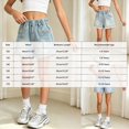 thumbnail image 4 of KPOPLK Girls Stretchy Denim Shorts Summer Casual Drawstring Elastic Waist Jean Shorts Jorts with Pockets,Sky Blue,Size 7-8 Years, 4 of 6