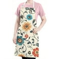 thumbnail image 5 of Pioneer Flower Floral Print Pattern Apron-Garden Aprons for Women with Pockets-Cotton Linen Waterproof Kitchen Cooking Gardening Aprons Adjustable for Kitchen,Cooking,BBQ and Salon 33x27 Inch, 5 of 7