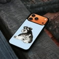 thumbnail image 4 of WIRESTER Shockproof Soft Rubber Cover Case for Apple iPhone 17 Pro Max 6.9" 2025, Schnauzer Dog Butt Looking Back On Light Blue Background, 4 of 5