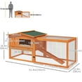 thumbnail image 3 of PawHut Clapier en Bois pour Lapin Clapier pour Lapin Maison Extérieure pour Cochon d'Inde, Orange, 3 of 10