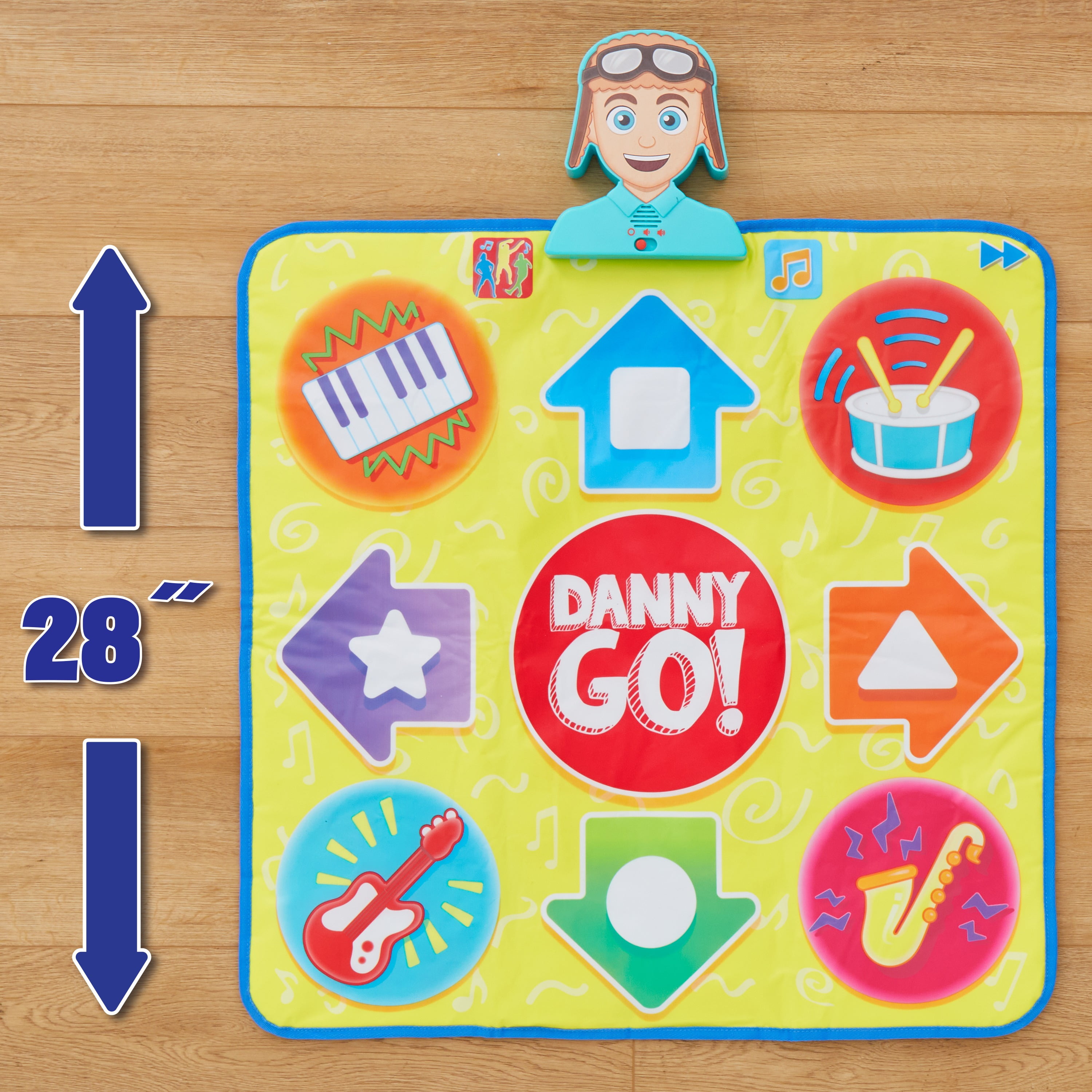 Danny Go! Dance & Go! Music Mat - Light-Up Floor Mat for Movement & Music Play for for Preschool and Elementary School Kids Inspired by Danny Go! Show