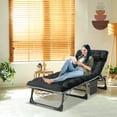 thumbnail image 5 of Ficisog Adult Folding Camping Cot, Adjustable 4-Position Reclining Folding Chaise with Pillow&Mattress, 5 of 12