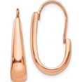 thumbnail image 1 of 14K Rose Gold Polished Tapered J-Hoop Wire Earrings (8 X 5) Made In United States th372, 1 of 5