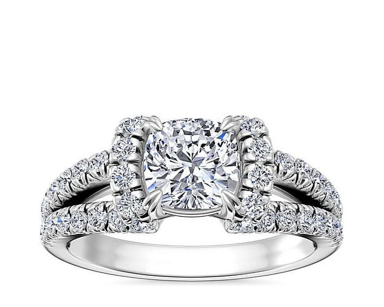 Bague Or Blanc 18 Carats Diamant Coussin 1,25 Ct - Taille 53, Couleur H, Solitaire