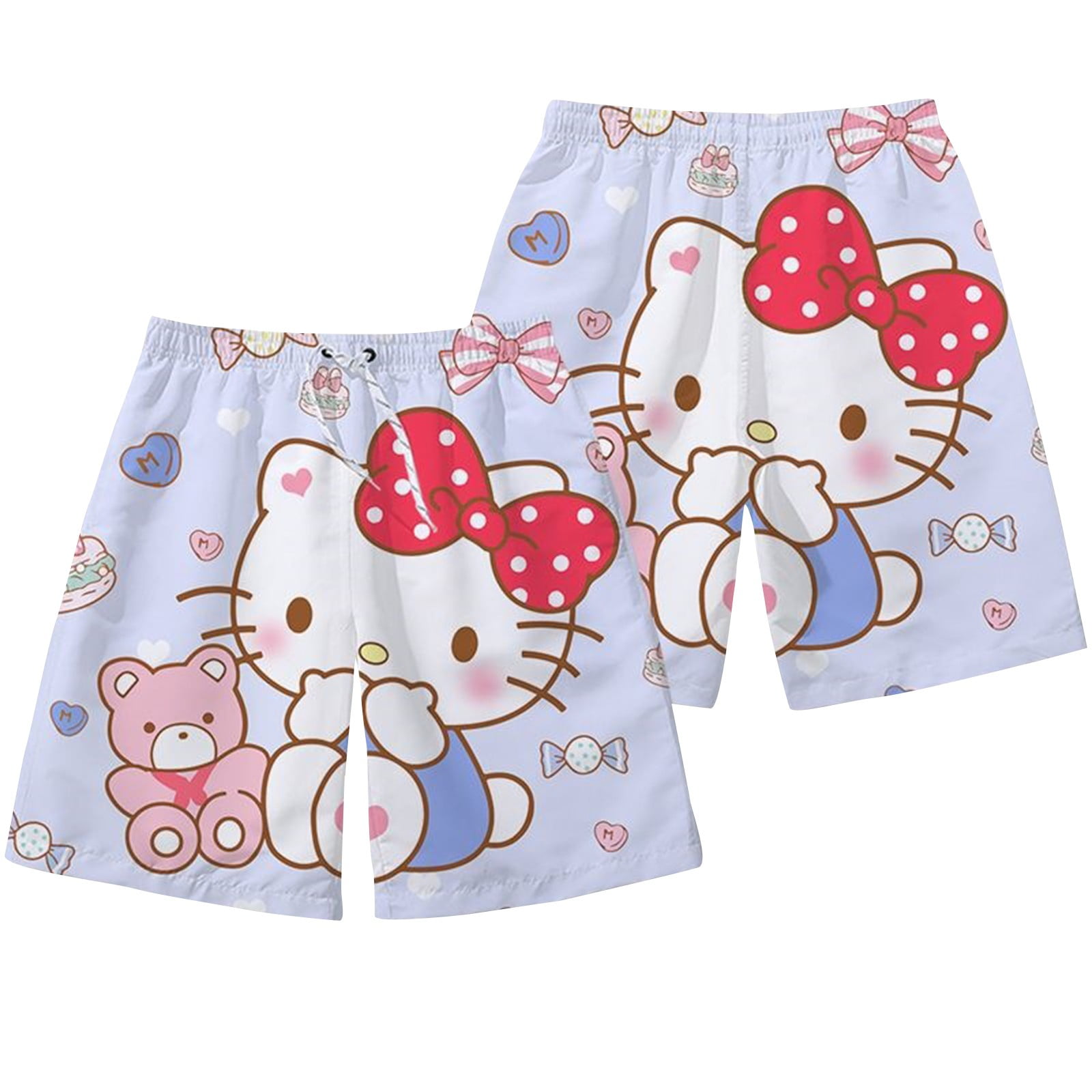 Kitty Cat Pj Shorts Fluffy Pink Fluffy Pajamas Cartoon Pajamas Shorts for Women Kawaii Sleep Shorts Anime Print Flannel Pajamas Shorts Warm Home Casual Shorts Hot Pink XS Walmart