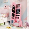 thumbnail image 2 of Costway Kids Vanity Set Princess Makeup Dressing Table & Chair Set with Kids Jewelry Armoire Pink, 2 of 9