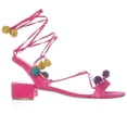 thumbnail image 3 of Womens Nine West Rizzah Lace Up Puff Ball Embellished Sandals - Pink, 3 of 6