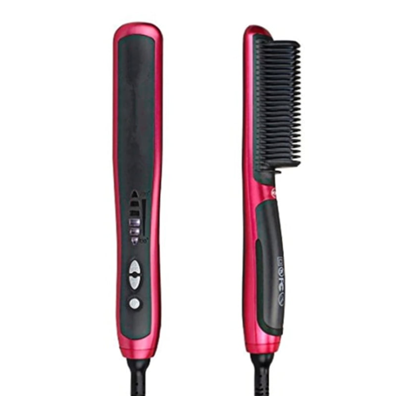 Best Comb Straightener For Curly Hair Topumt Multifunctional Electric Quick Heated Beard Straightener Brush