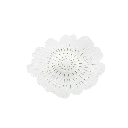 

Flower Silicone Sink Drain Filter Bathtub Hair Catcher Stopper Trapper Drain Hole Filter Strainer for Bathroom Kitchen (White)