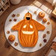 thumbnail image 4 of Halloween Pumpkin Costume, Wearable Blanket Hoodie Cozy Plush Lounger Robe, Pajamas Pumpkin Costume Loungewear Halloween Cosplay Costume, 4 of 6