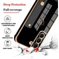 thumbnail image 2 of Compatible with Samsung Galaxy S21 Plus 6.7" 2021 Case Thin for Women Girls,Soft TPU Plating Bumper Wristband Holder Case Slim Anti-Scratch Shockproof Love Heart Cute Case(Elegant Black), 2 of 14