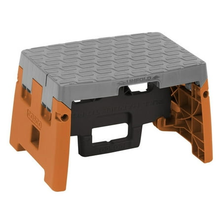 Cosco 1 Step Molded Folding Step Stool, Type 1A, Black, Orange and Gray
