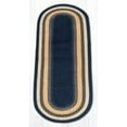 thumbnail image 4 of Home Indoor Decorative Jute C-079 Light & Dark Blue, Mustard Braided Rug, Oval 3' x 5', 4 of 8