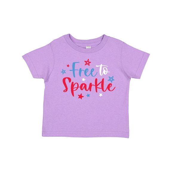 Inktastic 4th of July Free to Sparkle in Red White and Blue Boys or Girls Toddler T-Shirt