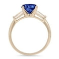 thumbnail image 3 of 2 ct Round Cut Simulated Tanzanite 3 Stone 14K Yellow Gold Womens Engagement Ring, 3 of 4