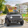 thumbnail image 5 of iRerts 24V 2 Seater Ride on Cars, Licensed Ford Bronco Base Powered Ride on Toys for Big Kids Ages 3-8, Kids Car Electric Vehicle with Remote Control, Bluetooth, LED Lights, 4 Wheel Suspension, Gray, 5 of 9