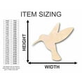 thumbnail image 2 of Unfinished Wood Hummingbird Shape - Bird Animal - Craft - up to 46" DIY 14" / 1", 2 of 3