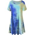 thumbnail image 5 of EQWLJWE Robes pour Femmes Été Ample Décontracté Grande Taille Confortable Col Rond Imprimé Fleuri Bretelles à Franges Robe de Soirée, 5 of 5