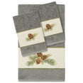thumbnail image 2 of Linum Home Textiles 3-Pieces Nature Turkish Cotton Embellished Towel Set, 27" x 54", Gray, 2 of 3