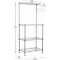 thumbnail image 2 of Sleek 3-Tier Microwave Rack with Storage, Metal Kitchen Shelf, Silver, 21.25L x 13.5W x 49.5H, 2 of 6