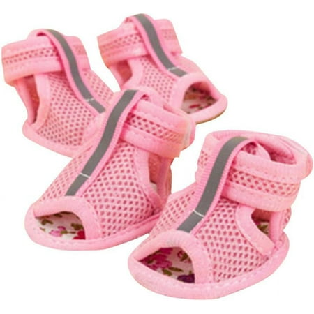 Pet Accessories Fashion Dog Summer Shoes Breathable Mesh Shoes Dog Sandals Feet JKR35 (Pink  XL)