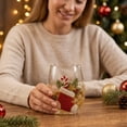 thumbnail image 6 of Christmas Glass Art Cup, Decor Drinking Glass Cup, Stemless Wine Glasses Holiday Glassware for Coffee, Tea, Juice, Milk, Xmas Party Home Festive Decor Gifts (Stocking), 6 of 7