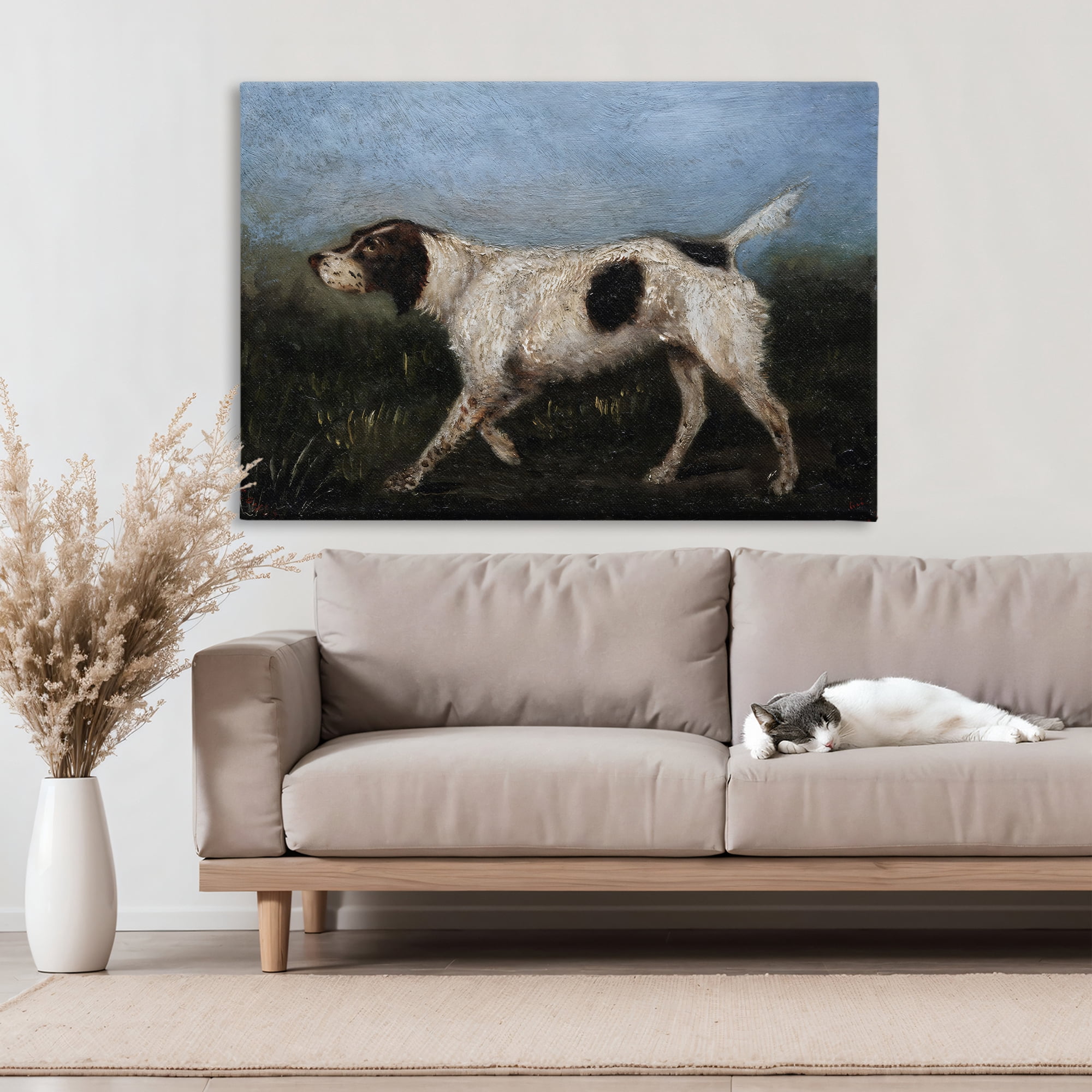 Stupell Industries Alert Hunting Dog in Field Canvas Wall Art, design by Arlington Prints