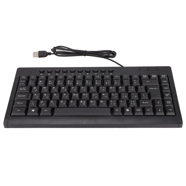 Keyboard, Single Universal Touch Comfort Simple Operation Plug And Play Black Keyboard For Desktop Computer Laptop For Arabic