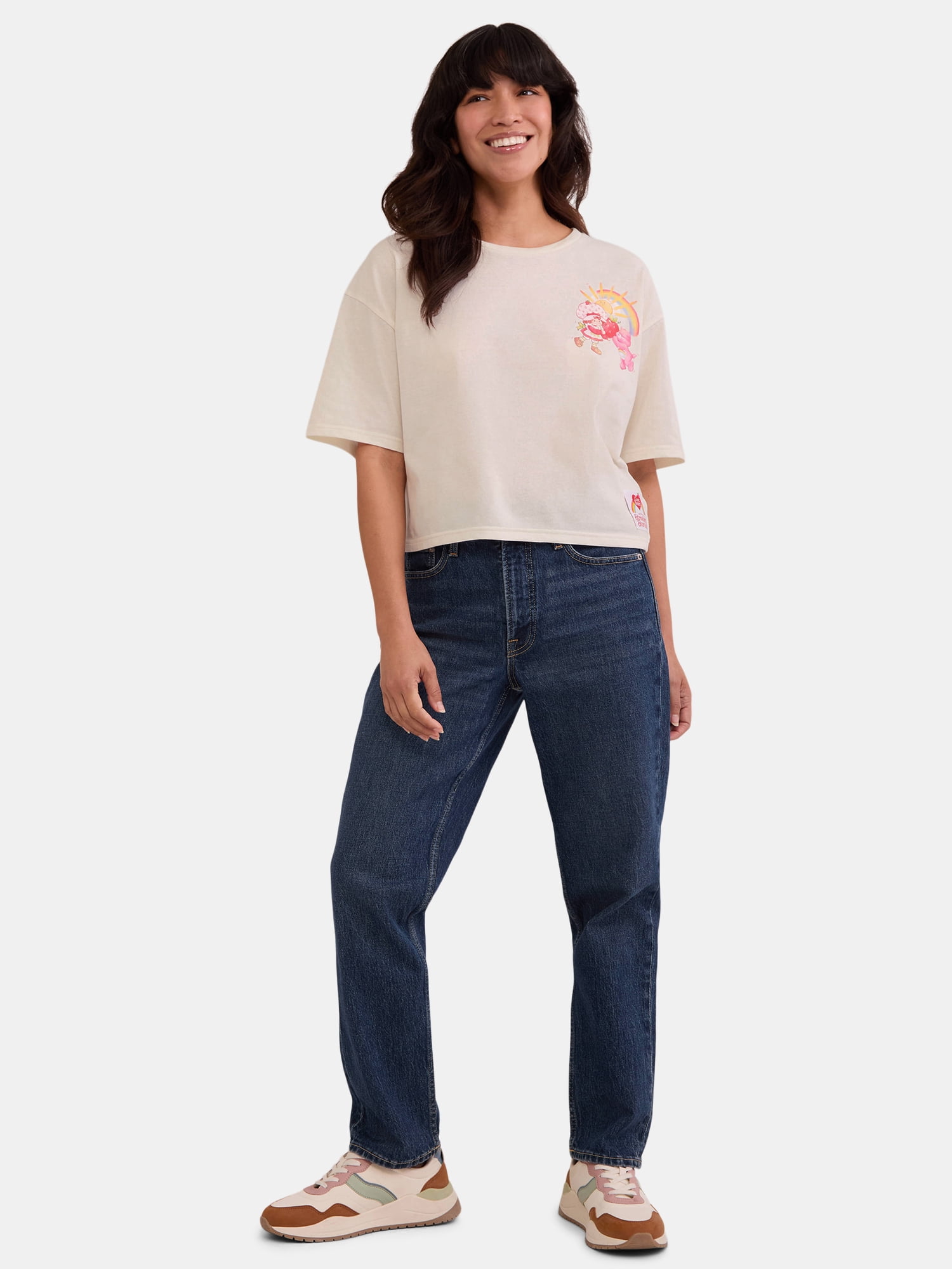 Strawberry Shortcake x Care Bears Women's Graphic Tee with Short Sleeves, Sizes XXS-XXL
