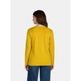 thumbnail image 4 of Time and Tru Women's Cotton Crewneck Tee with Long Sleeves, Single and 3 Pack, Sizes XS-XXXL, 4 of 7