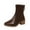 Brown, variant on Boots for Women Pointy Toe Chunky Heel Ankle Short Boots Women's Fashion Casual Solid Color Back Zipper Low Heel Dressy Boots