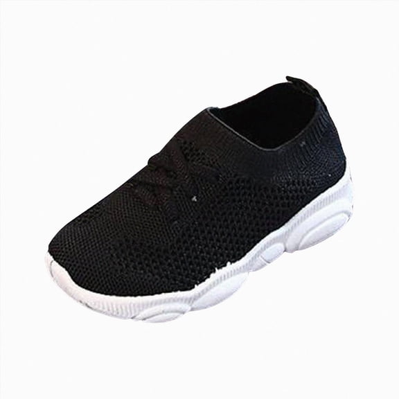 Gubotare Toddler Sneakers for Boys Boys Girls Sneakers Kids Lightweight Breathable Strap Athletic Running Shoes for Big Kid/Big Kid Size 1.5 (Black,Big Kids 1.5)