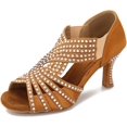 thumbnail image 1 of Women Rhinestone Dance Shoes Ballroom Latin Salsa Bachata Performance Dance Dancing Shoes_Special Gift, 1 of 5