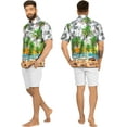 thumbnail image 4 of HAPPY BAY Men's Hawaiian Shirts Short Sleeve Button Down Shirt Mens Summer Shirts Casual Beach Holiday Hawaii Island Shirts for Men Funny XXL Water Surfing, Grey, 4 of 5